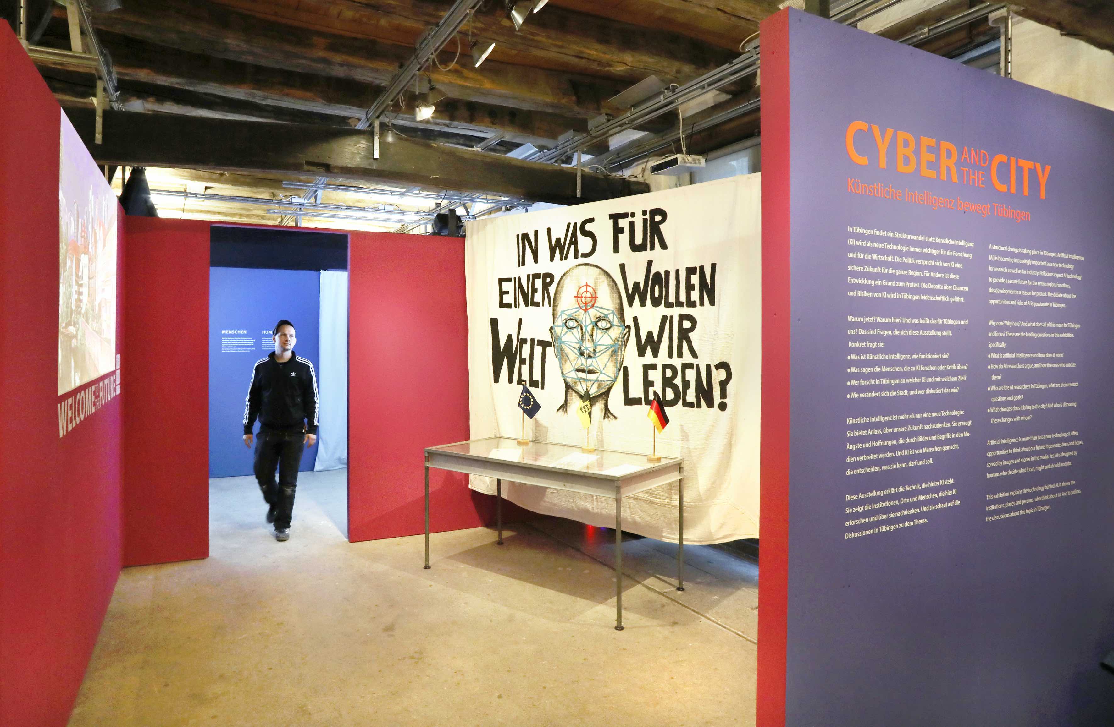 Entrance to the Cyber and the City exhibition at Tübingen's city museum