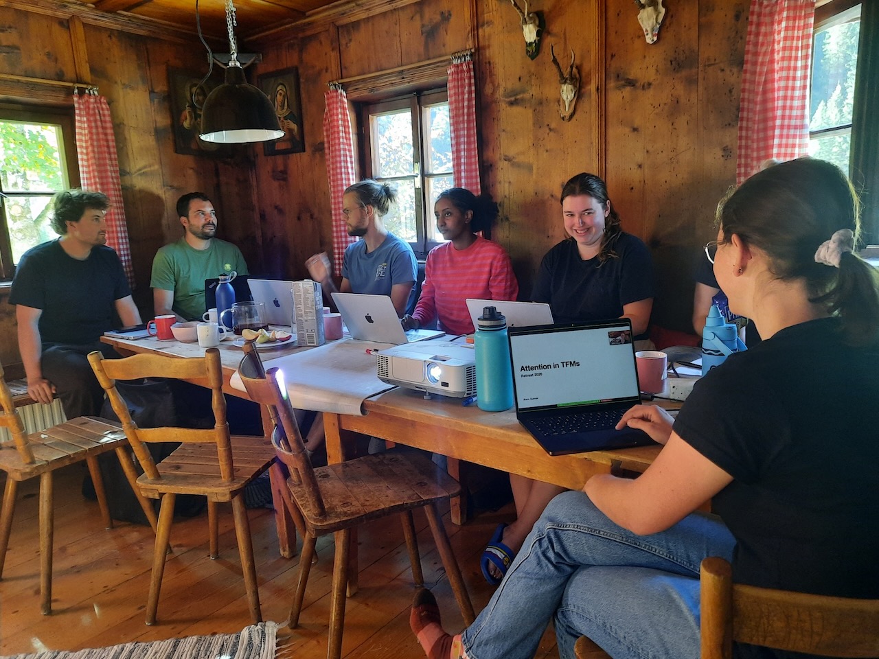 Discussing research during the 2026 retreat